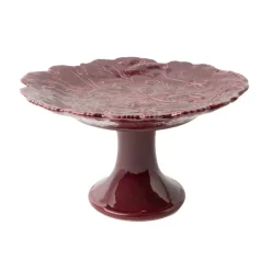 Vine Leaf Cake Stand in Burgundy