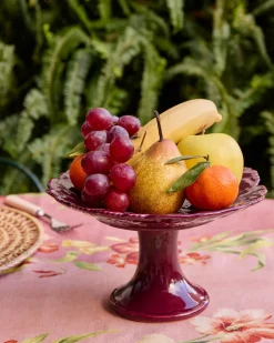 Vine Leaf Cake Stand in Burgundy
