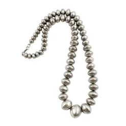 Vintage Plain Silver Beads 23"