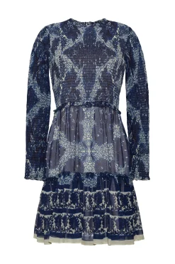 Viola Dress in Scrollwork Ink