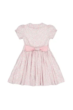 Violette Pink Floral Short Puff Smocked Dress