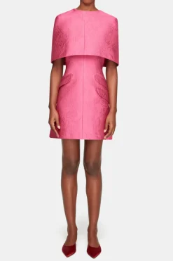 Virginie Cape In Hot Pink Embossed Cloque