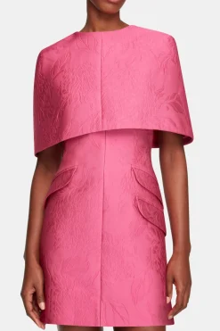 Virginie Cape In Hot Pink Embossed Cloque