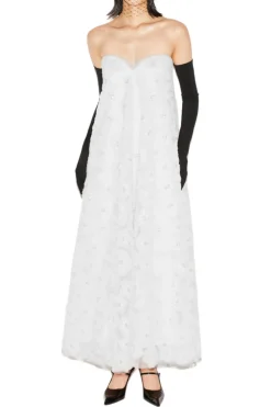 Vivia Gown White Embroiered Tulle