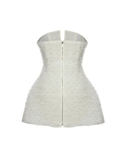 Vivienne Dress in White Smocked Tulle