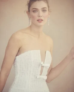 Vivienne Dress in White Smocked Tulle