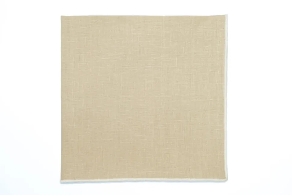 Vizon Napkin with Beige Small Trim, Set of 4