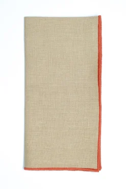 Vizon Napkin with Light Orange Small Trim, Set of 4