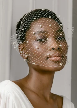 Voilette Headband with Pearls