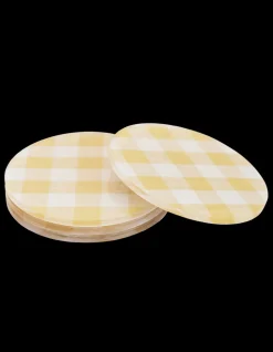 Wadsworth Goldenrod Gingham Coaster Set