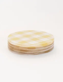 Wadsworth Goldenrod Gingham Coaster Set