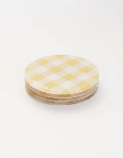 Wadsworth Goldenrod Gingham Coaster Set