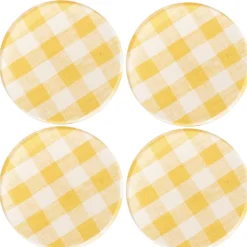 Wadsworth Goldenrod Gingham Coaster Set