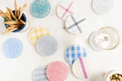 Wadsworth Goldenrod Gingham Coaster Set