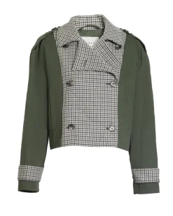 Walton Jacket in Army with Check Multi