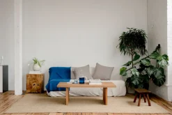 Washed Linen Cushion Cover in Sky