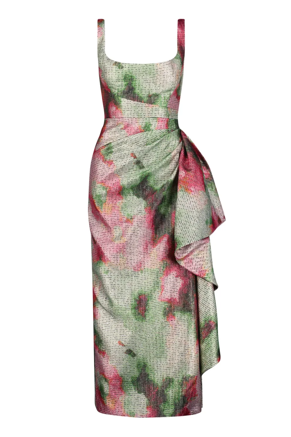 Watercolor Jaquard Scoop Neck Florence Sheath in Multi