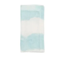 Watercolor Stripe Napkin in White & Seafoam, Set of 4