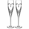 Waterford Love True Love Flute, Pair