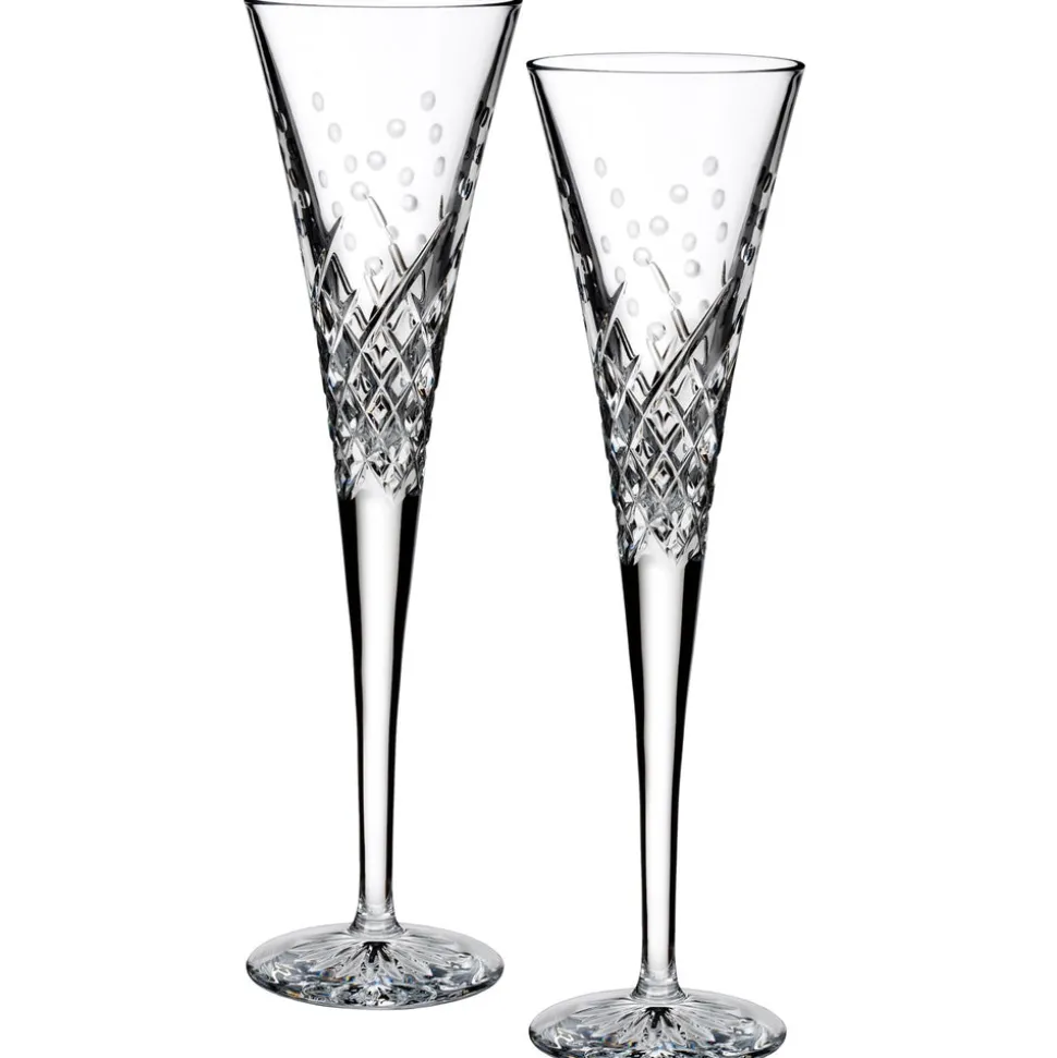 Waterford Wishes "Happy Celebrations" Toasting Flute, Pair