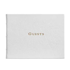 Wedding Guest Book in White Pebble
