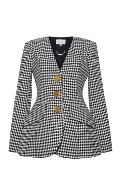 Wes Jacket in Houndstooth Black & White