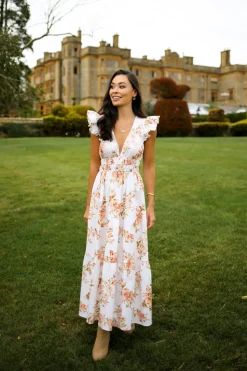 West Village Dress in Peach Floral