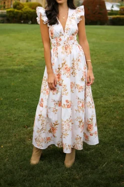 West Village Dress in Peach Floral