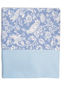 Whimsical Tablecloth with Blue Trim