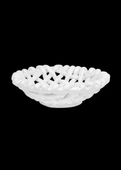 White Basketweave Bowl