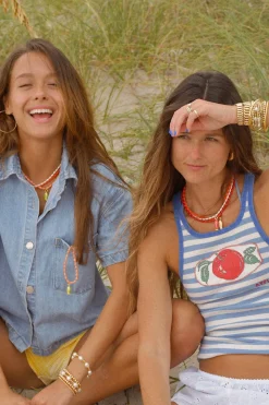 White Beaded Fish Necklace