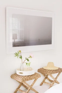 White Beaded Handle Tray