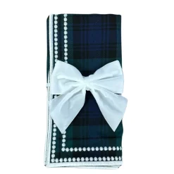 White Bow Velvet Napkin Ties, Set of 4