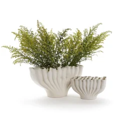 White Ceramic Vase, Set of 2