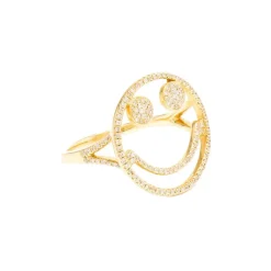 White Diamond Smile Ring