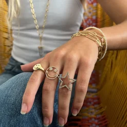 White Diamond Smile Ring