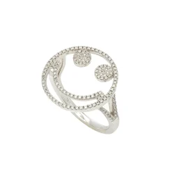 White Diamond Smile Ring