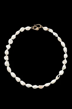 White Keshi Pearl Cobra Necklace