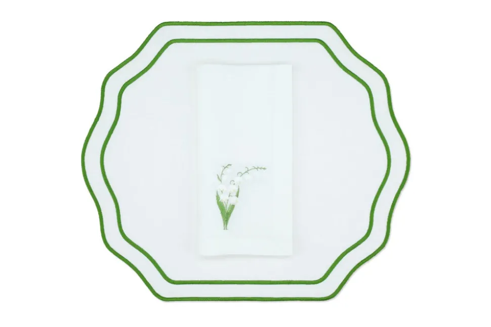 White Lily Linen Napkin and Stucco Placemat, Set of 4