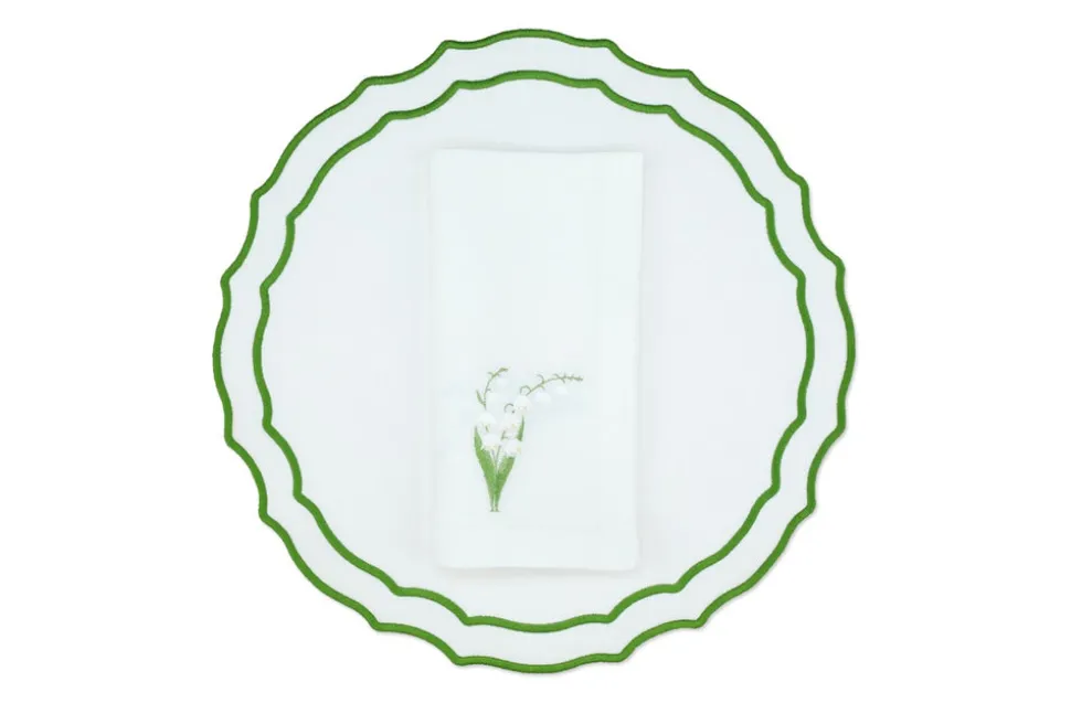 White Lily Linen Napkin and Vidro Placemat, Set of 4