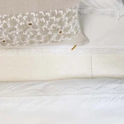 White Meena Percale Duvet Cover