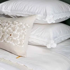 White Meena Percale Pillowcases + Shams