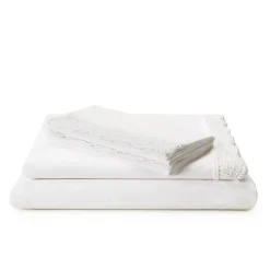 White Meena Percale Sheet Set