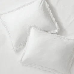 White Meena Percale Sheet Set