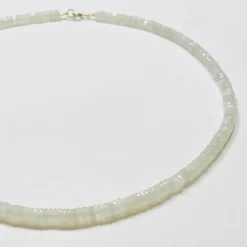 White Moonstone Heishi Necklace