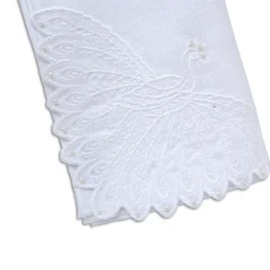 White Peacock Dinner Napkins, Set of 4