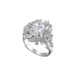 White Posy Diamond Ring