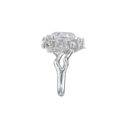 White Posy Diamond Ring