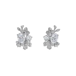 White Posy Diamond Studs