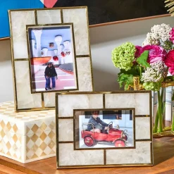 White Quartz Photo Frame Includes, Set of 2